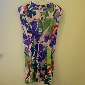 FARM Rio Sand Macaw Jungle Tee Shirt Dress